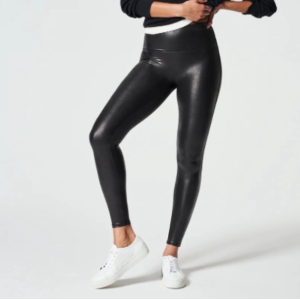 Spanx Faux Leather Leggings Black Size Medium